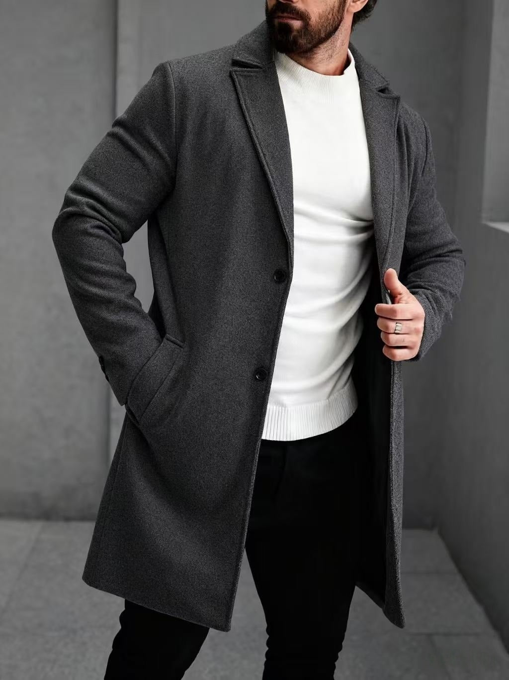 Elegant wool coat for men with a slim silhouette Chic und Stil