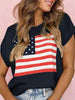 Women's casual knit tank top with flag pattern