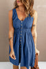 Summer dress for women with button placket