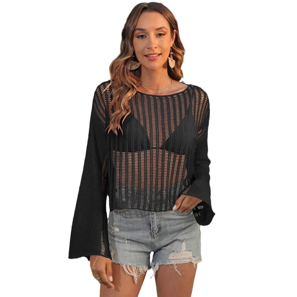 Women Light Open Knit Beach Cover Lune London