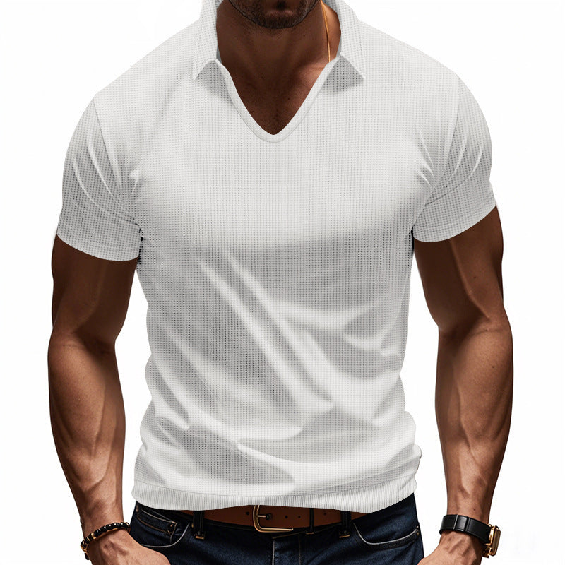 Short sleeve polo shirt for men with modern structured design Lune London