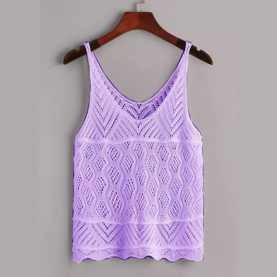 Women lightweight crochet top Lune London