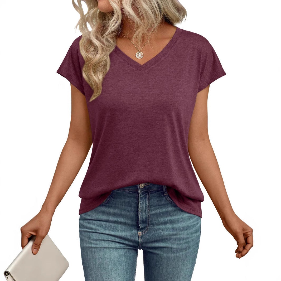 Lune London lightweight V-neck women's T-shirt with an airy fit