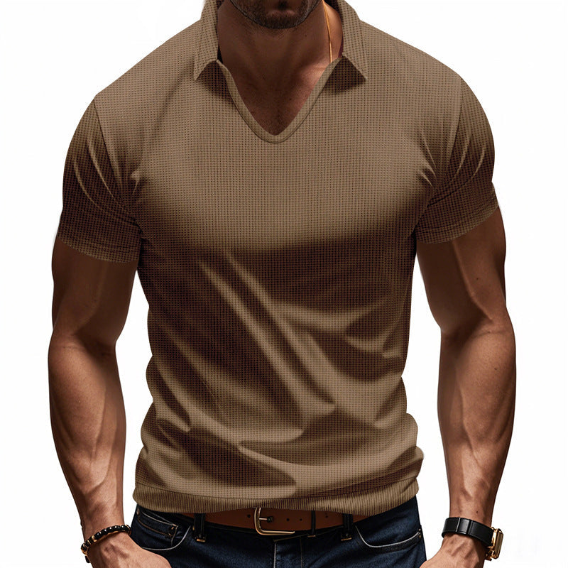 Short sleeve polo shirt for men with modern structured design Lune London
