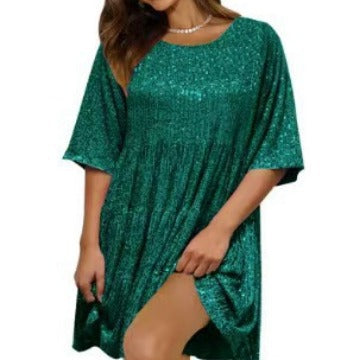 Sparkling mini dress for women with sequins and loose fit Lune London