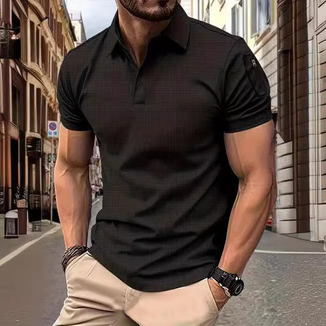 Modern man short-sleeved polo with structured design Chic and Style