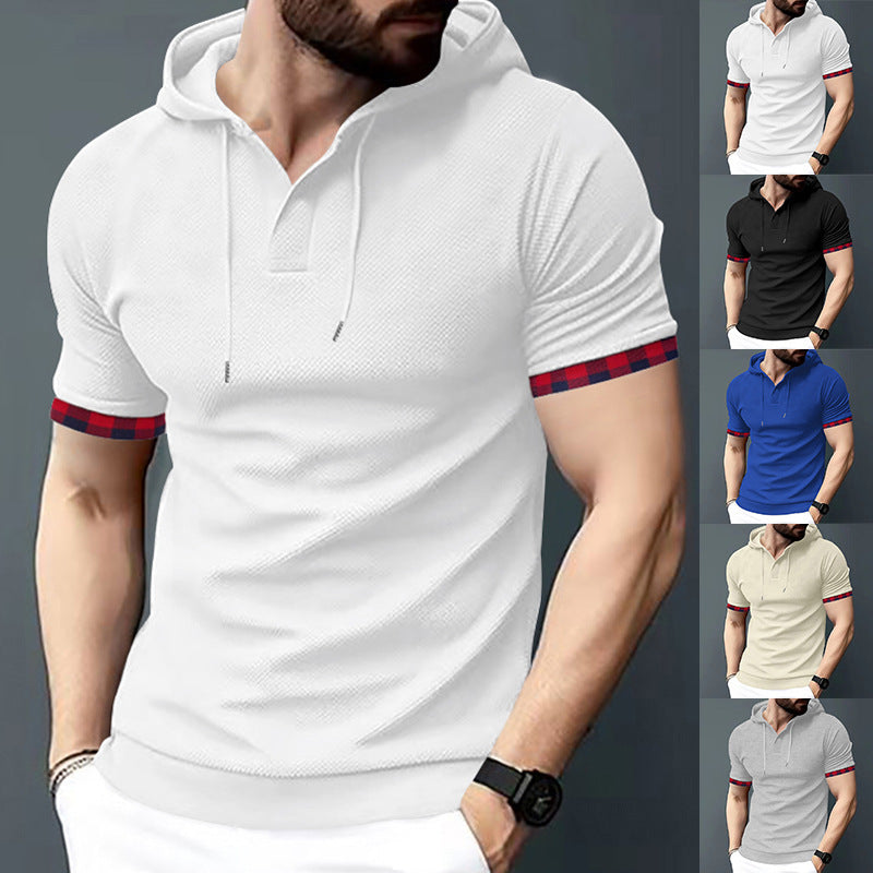 Men's short sleeve shirt with hood and modern accents Chic and style