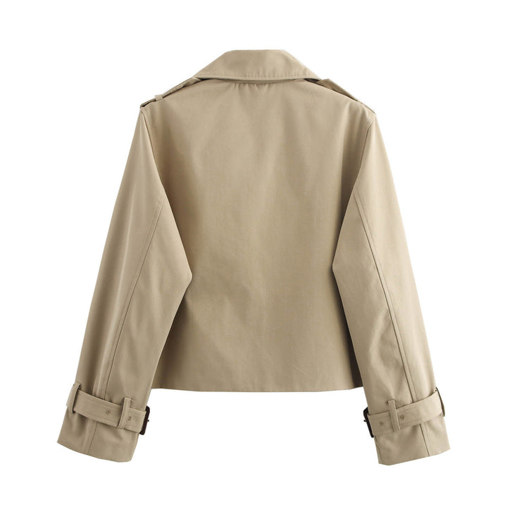 Lune London double-breasted short trench coat for women