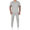 Modern men short sleeve structured fabric set