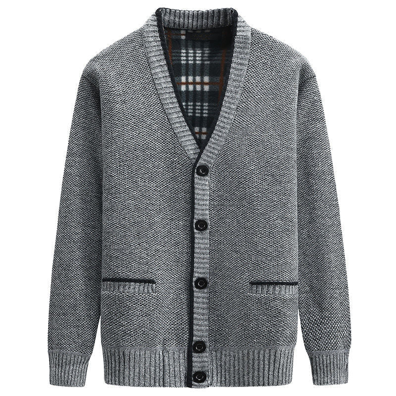 Men's elegant cardigan with V-neck and affectionate details Lune London