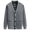 Men's elegant cardigan with V-neck and affectionate details