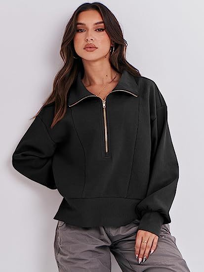 Women's sweatshirt with short zip Lune London