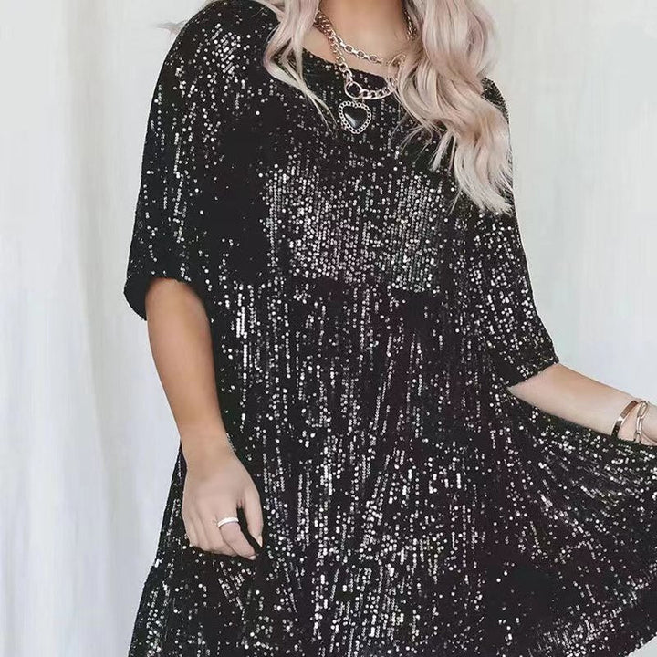 Sparkling mini dress for women with sequins and loose fit Lune London