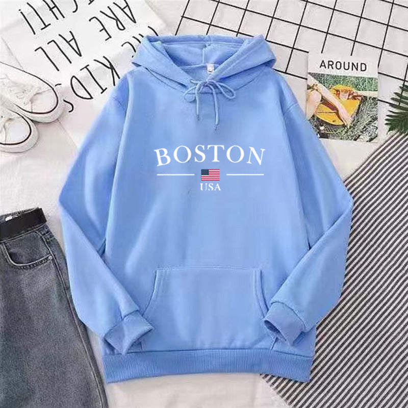 Women's hoodie with Boston print Chic & Stil
