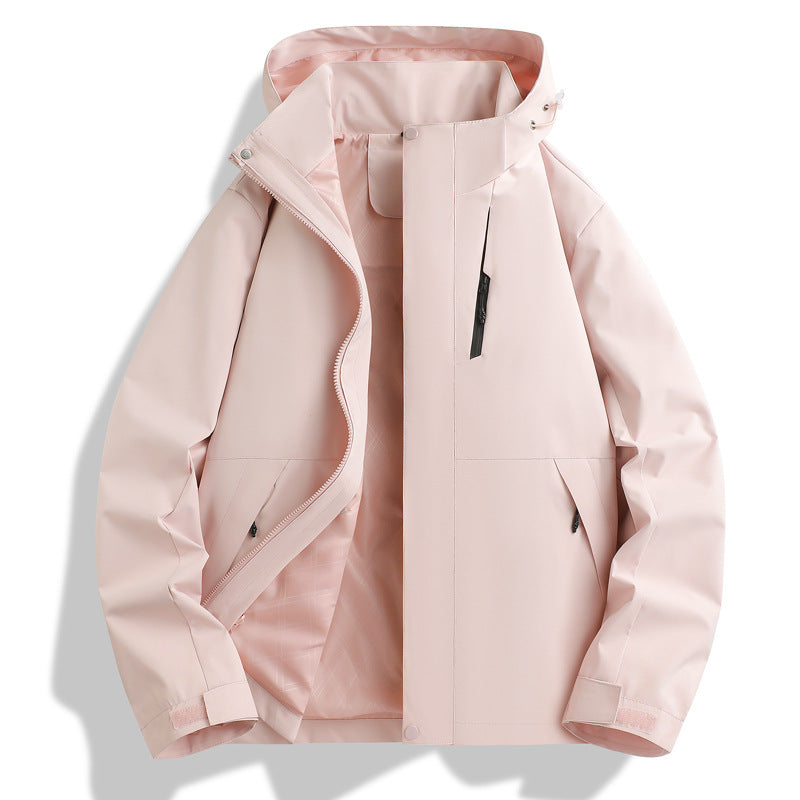 Functional waterproof jacket for men with adjustable hood collar Lune London