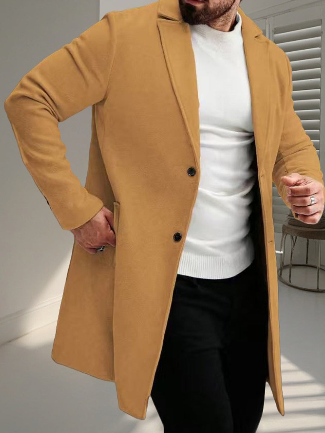 Elegant wool coat for men with a slim silhouette Chic und Stil