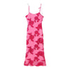 Maxi dress for women with floral lace pattern and adjustable straps