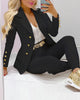 Women Elegant blazer set with decorative buttons and fitted cut