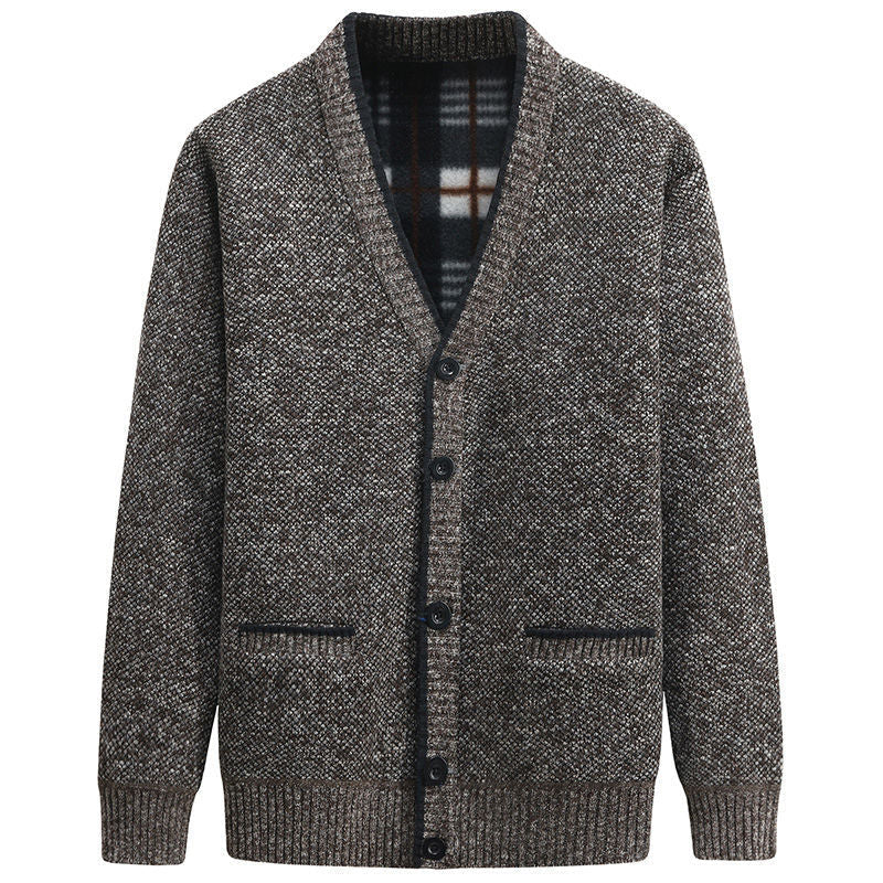 Men's elegant cardigan with V-neck and affectionate details Lune London