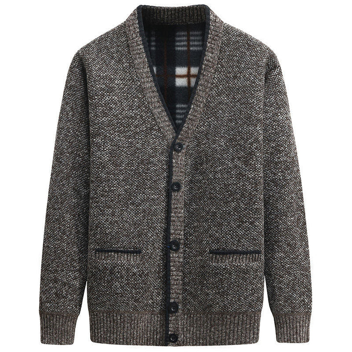 Men's elegant cardigan with V-neck and affectionate details Lune London