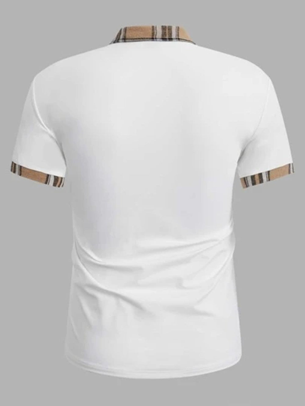 Men's Casual Polished Polo with Checkered Collar Lune London