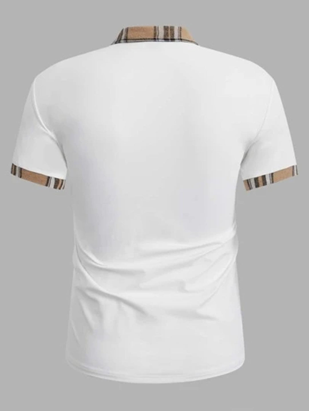 Men's Casual Polished Polo with Checkered Collar Lune London