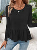 Women's Long Sleeve Shirt with Voluminous Peplum Cut