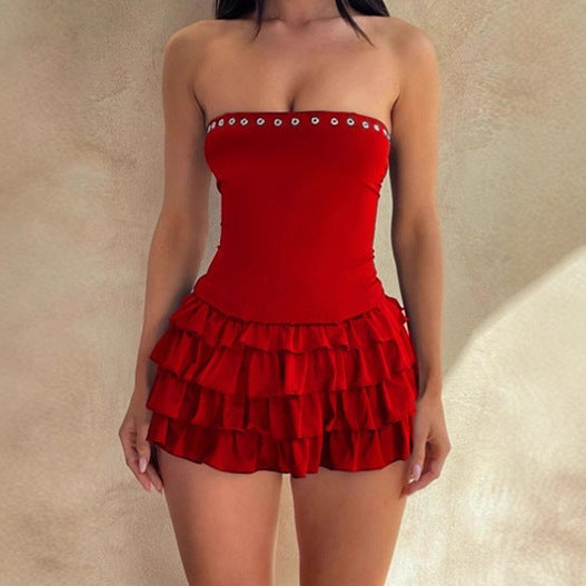 Women's swimsuit with voluminous ruffle and fitted top Lune London