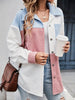 Women's Corduroy Jacket with Color Block Design