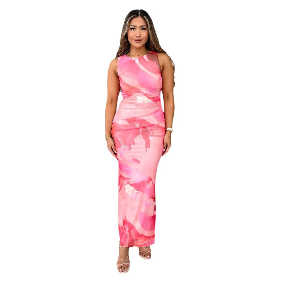 Women's maxi dress with modern wave pattern Lune London