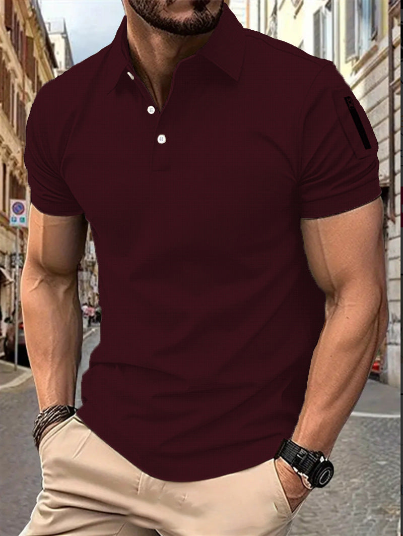 Modern man short-sleeved polo with structured design Chic and Style