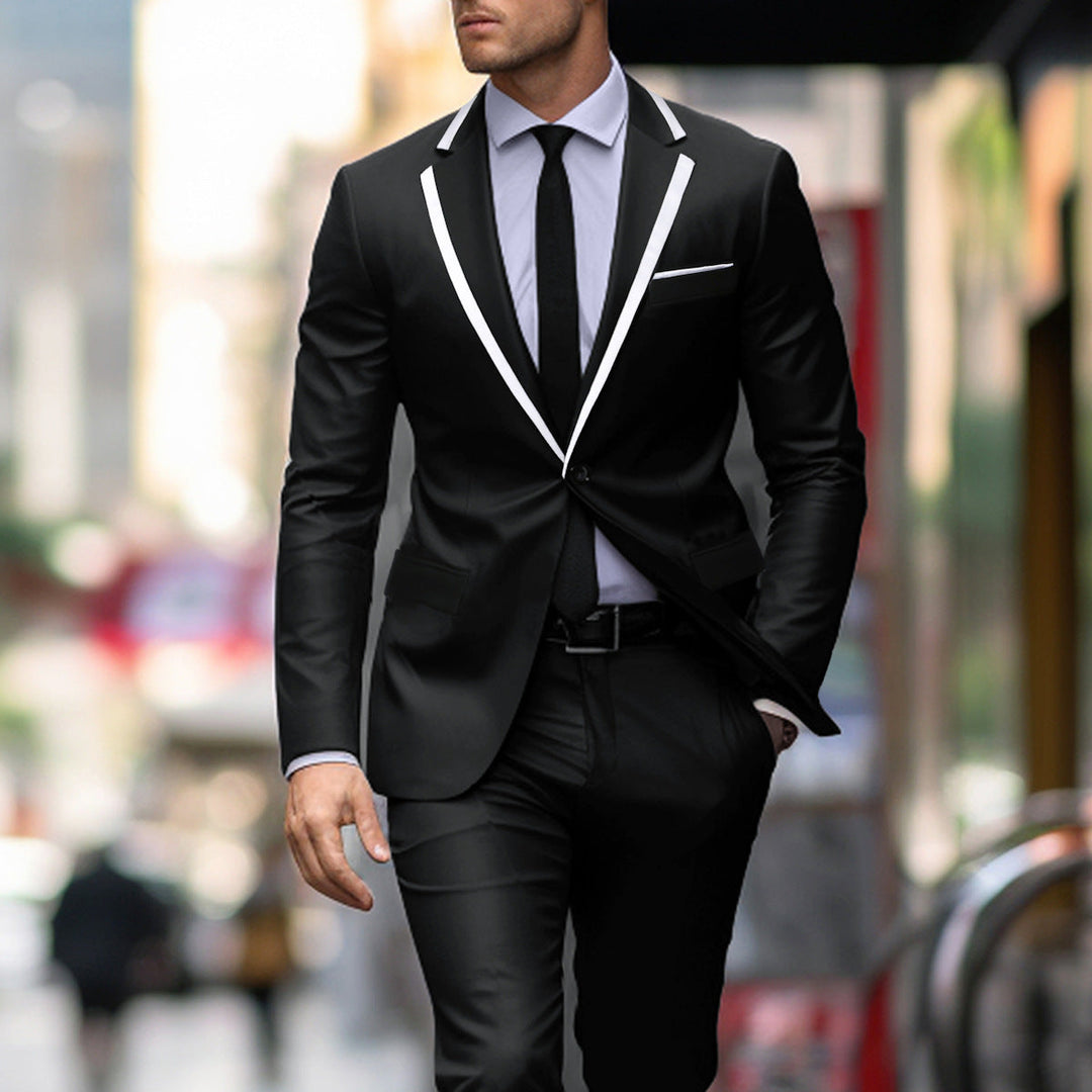 Elegant suit for men with contrast lapel Lune London