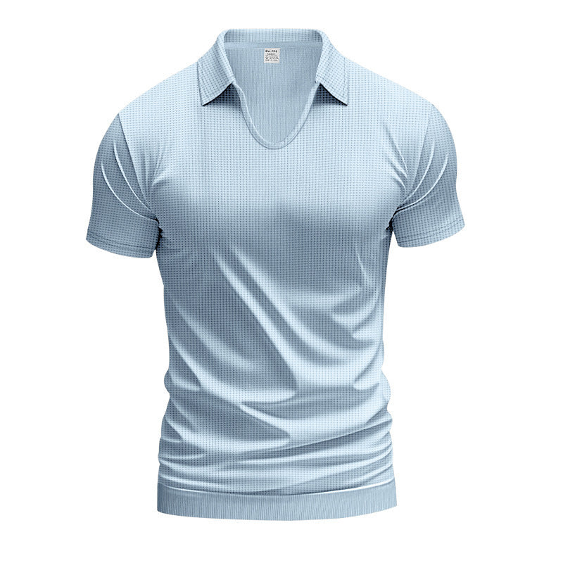 Short sleeve polo shirt for men with modern structured design Lune London