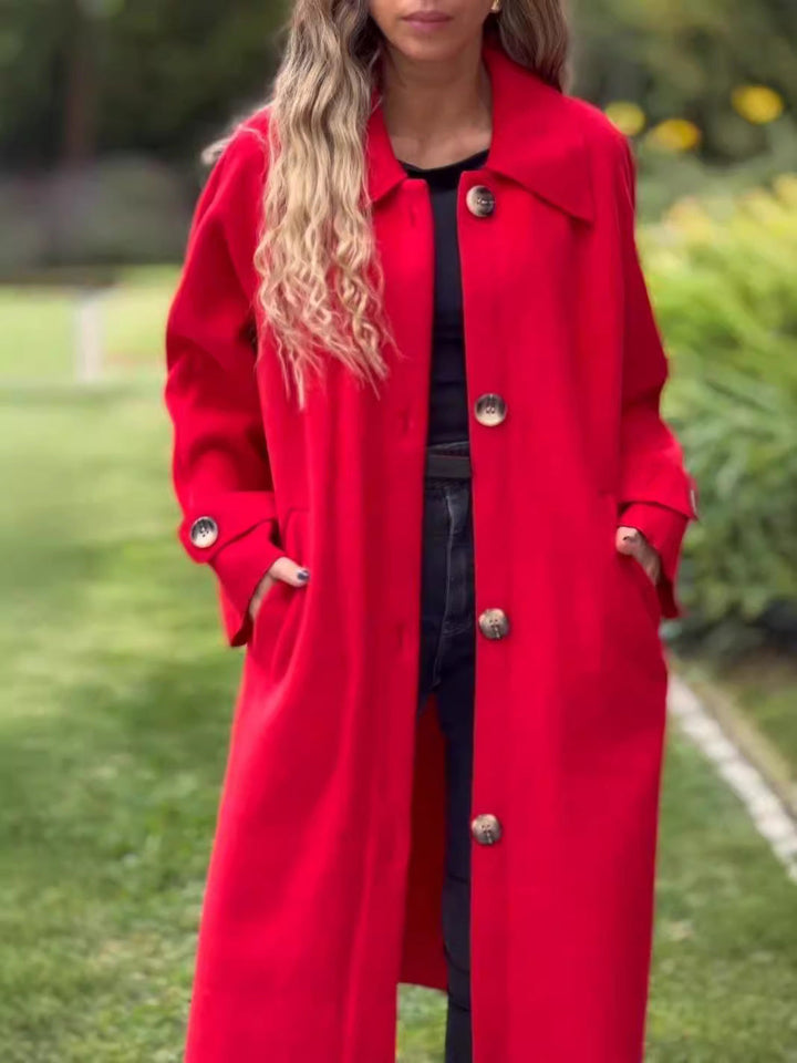 Chic und Stil | Longer Coat - Casual Fit - Button Closure - Classic Windbreaker Style
