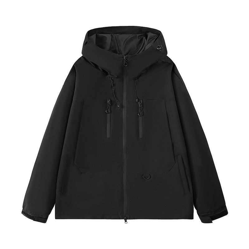 Men's water-repellent outdoor jacket with adjustable hood and multifunctional pockets Lune London