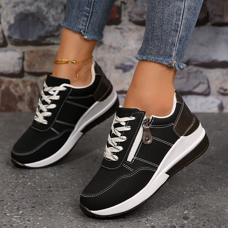 Orthopaedic Women's Trainers | Wedge Sole with Zip & Laces