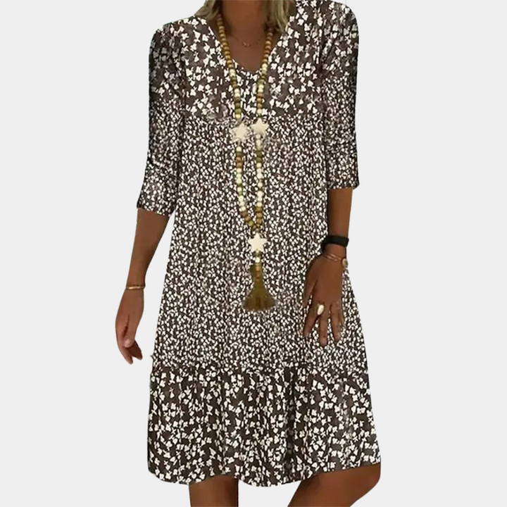 Women's Printed Midi Dress – Airy Comfort & Effortless Style