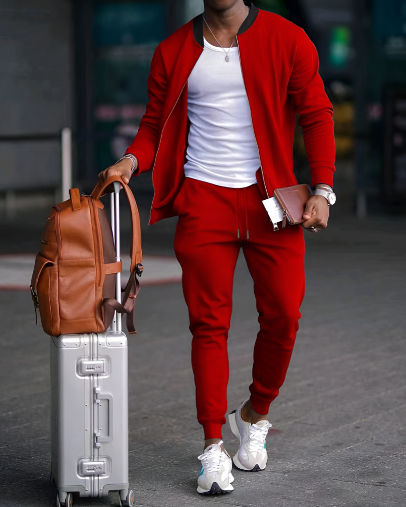 Men’s Zip-Up Jacket and Pants Set