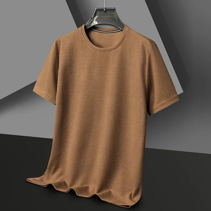 Men's Crew-Neck T-Shirt, Waffle Texture and Mesh