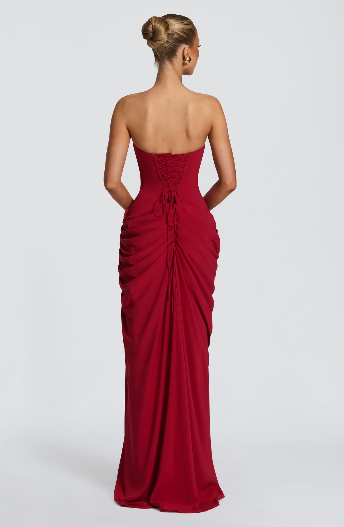 Lois strapless corset maxi dress with high slit