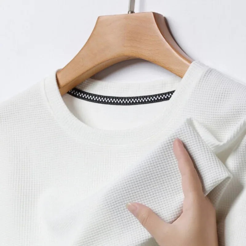 Men's Crew-Neck T-Shirt, Waffle Texture and Mesh