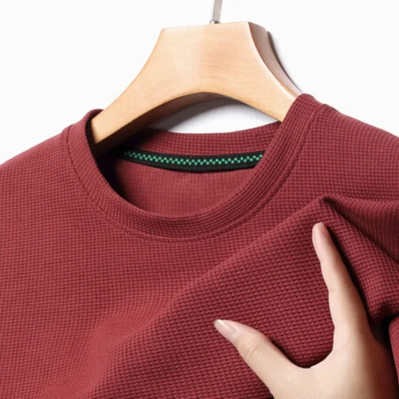 Men's Crew-Neck T-Shirt, Waffle Texture and Mesh
