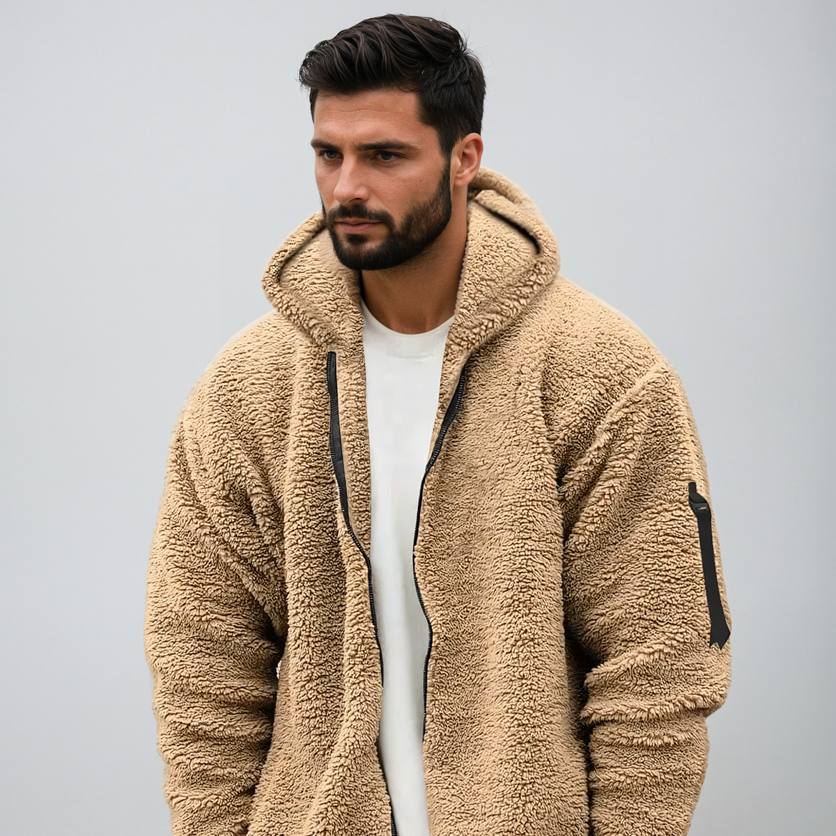 Men's Winter Fleece Jacket with Hood