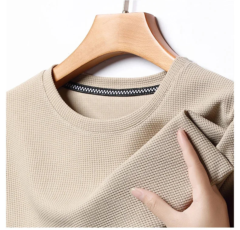 Men's Crew-Neck T-Shirt, Waffle Texture and Mesh