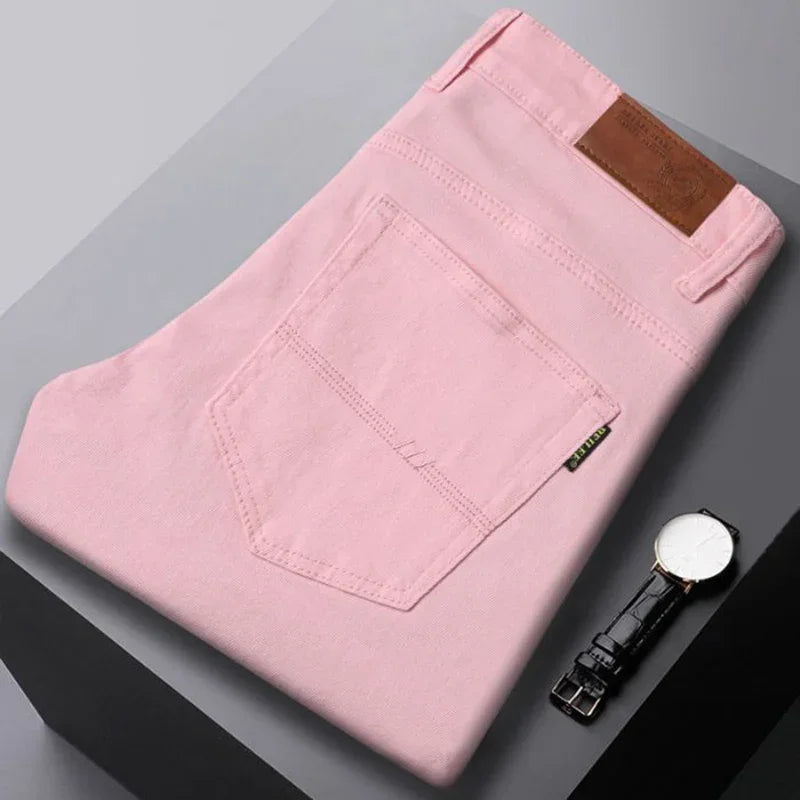 Men's Coloured Cotton Jeans with Straight Leg