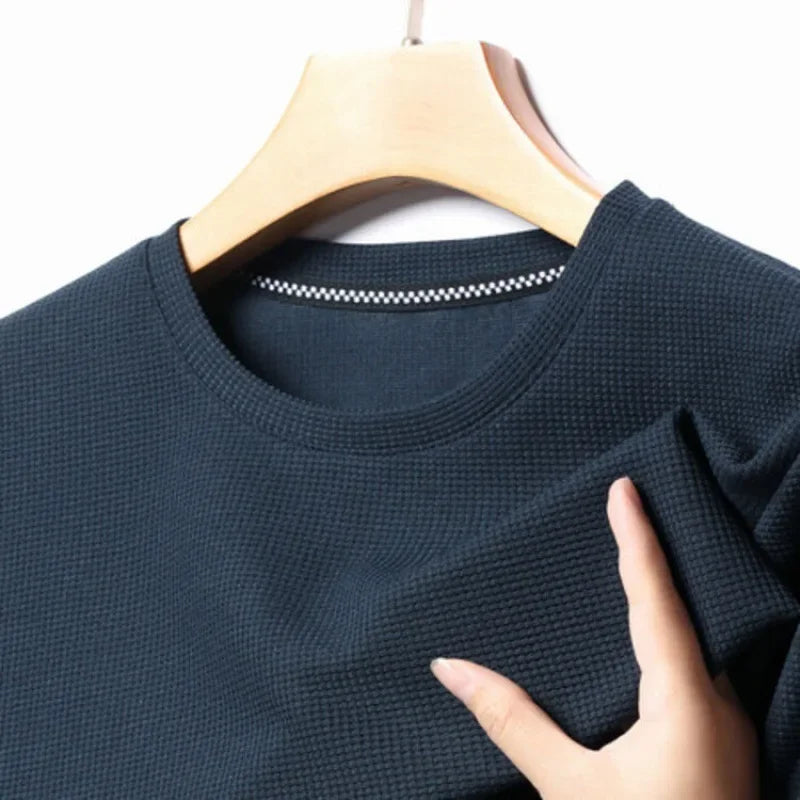 Men's Crew-Neck T-Shirt, Waffle Texture and Mesh