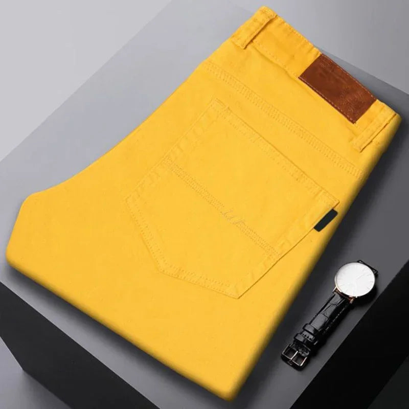 Men's Coloured Cotton Jeans with Straight Leg