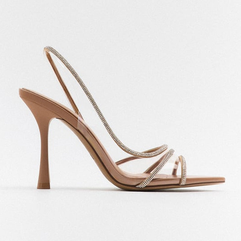 Chic und Stil | Elegant High-Heeled Sandals Stiletto Slingback Peep Toe Shoes