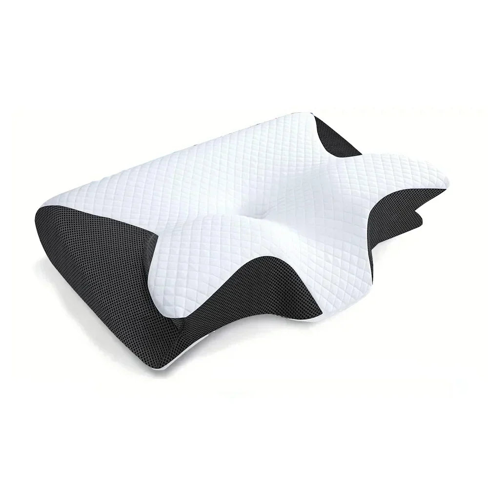 2-in-1 Viscoelastic Neck Support Pillow with Ergonomic Contour Design – RestAlign