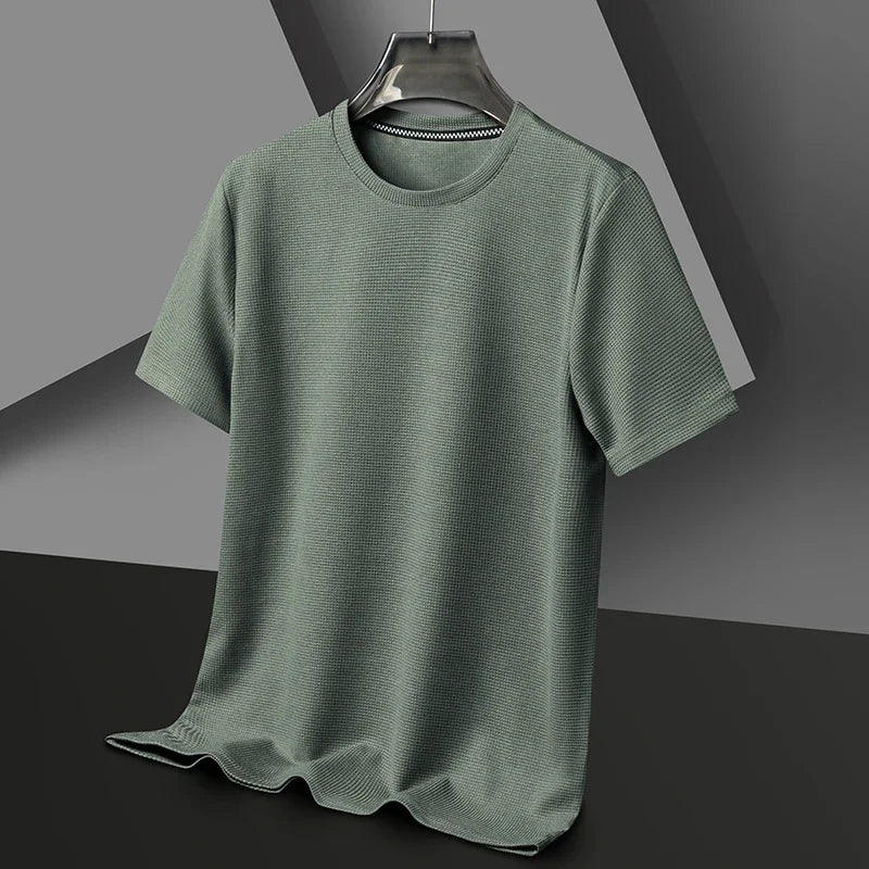 Men's Crew-Neck T-Shirt, Waffle Texture and Mesh